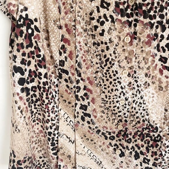 🟢Dana Buchman Animal Print Blouse Size L - Picture 2 of 7
